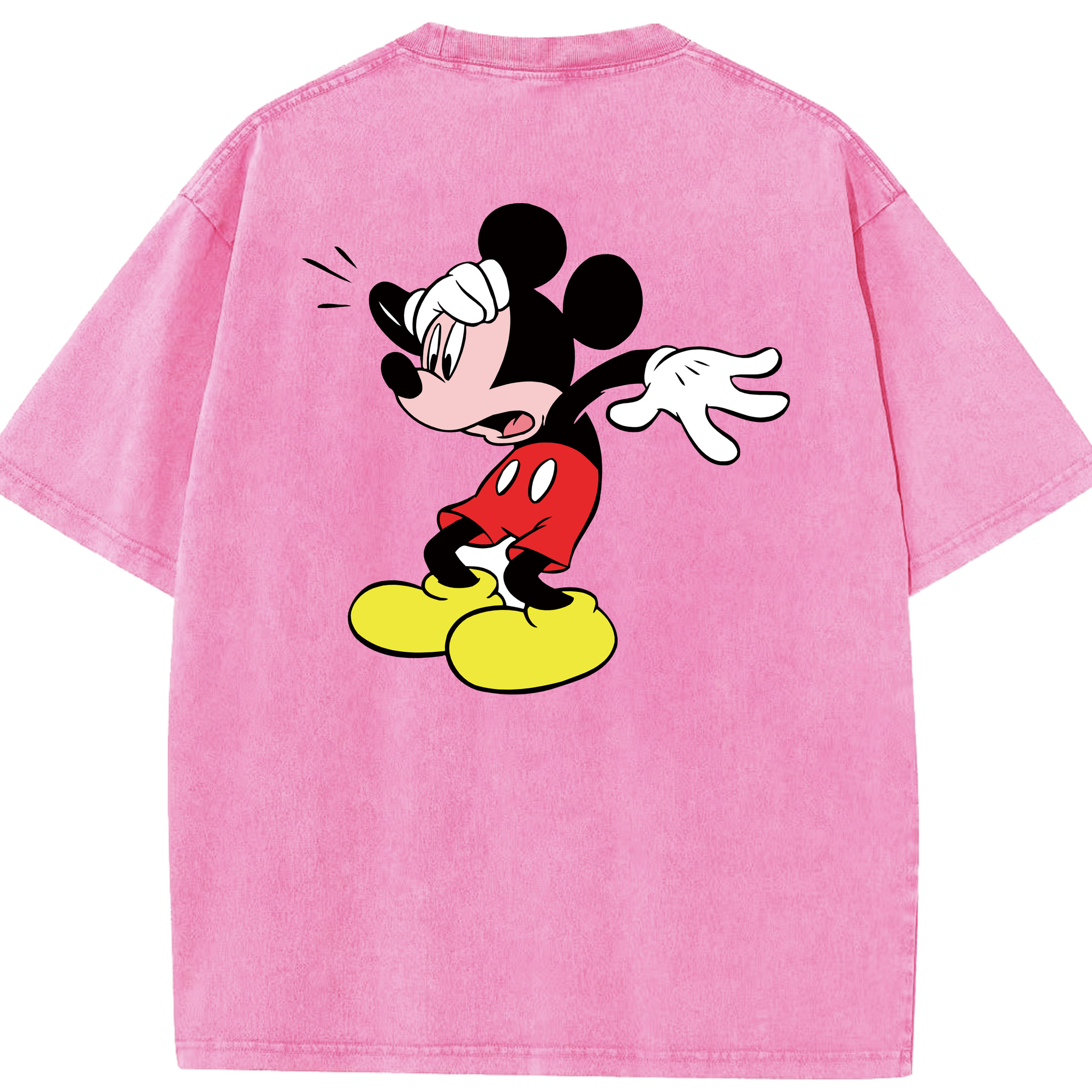 （画像用） ミッキーマウス Mickey Mouse 綿100% ヴィンテージ風 半袖Tシャツ（背面プリント）